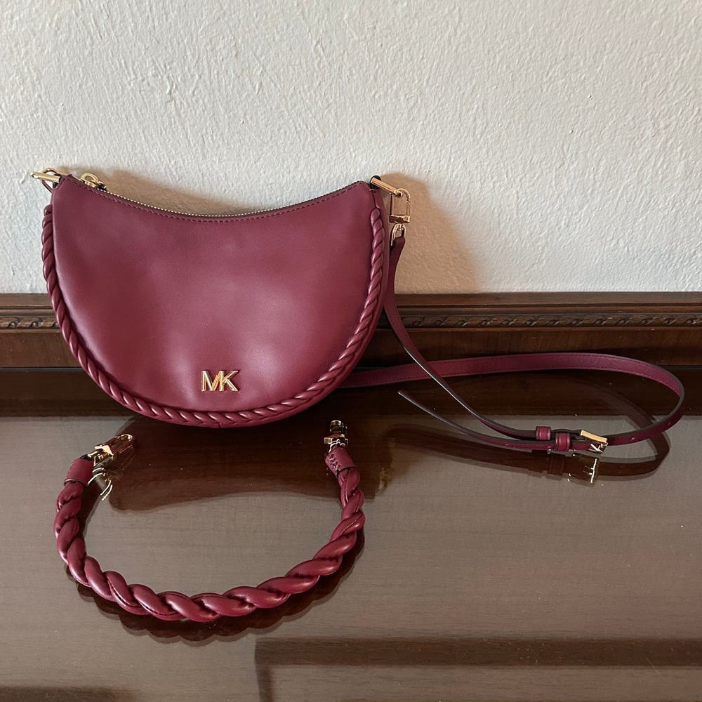 Michael Korsโ Kyla Small Leather Convertible Pochette Equestrian Nautical